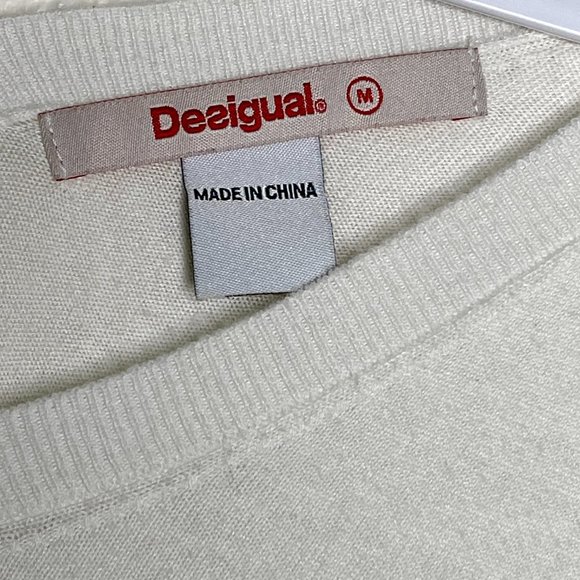 Desigual | Multi Print Colorful Embroidered Sequin Pullover Sweater - Picture 7 of 7